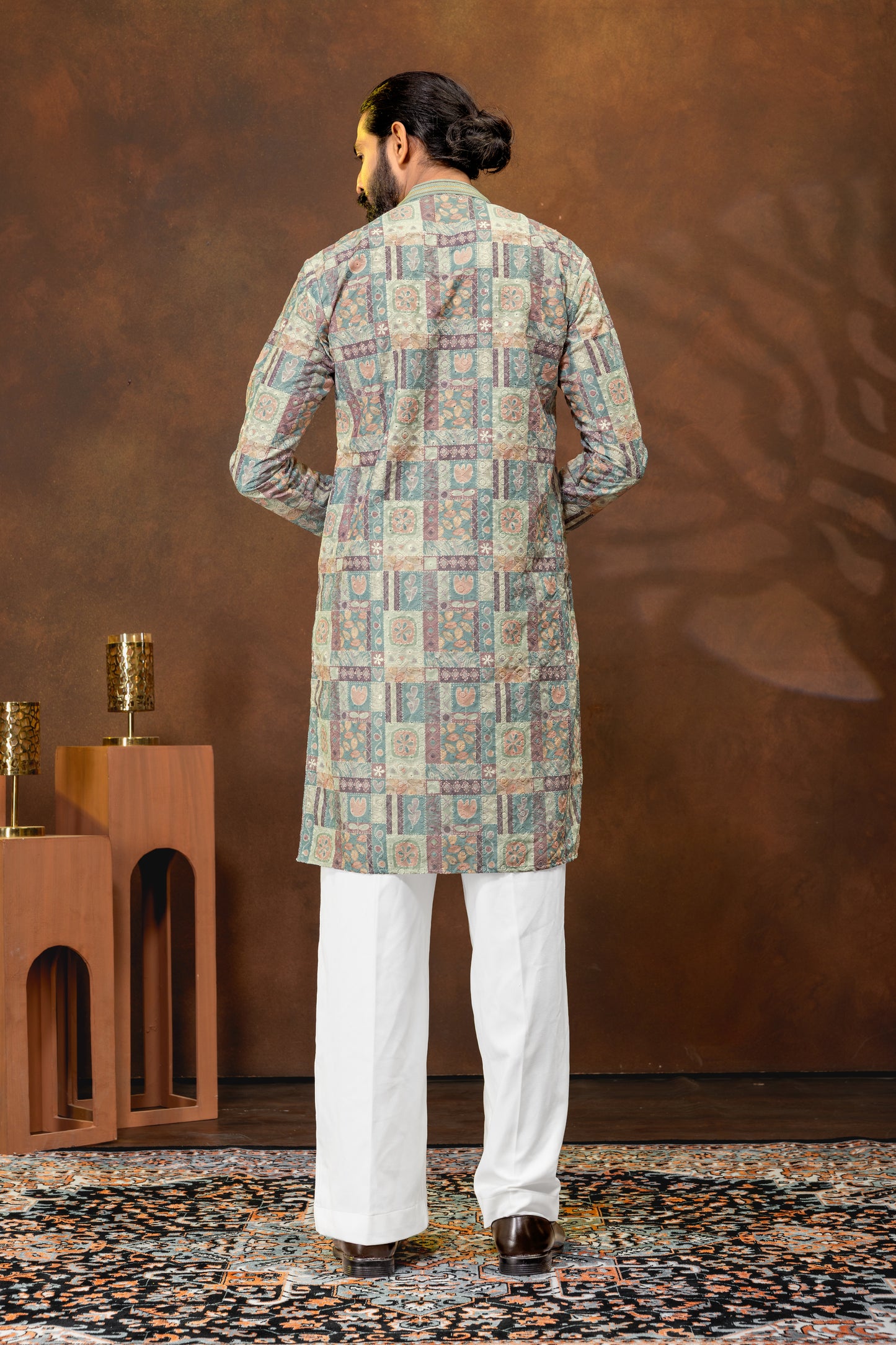 Heritage Print Designer Kurta for Men
