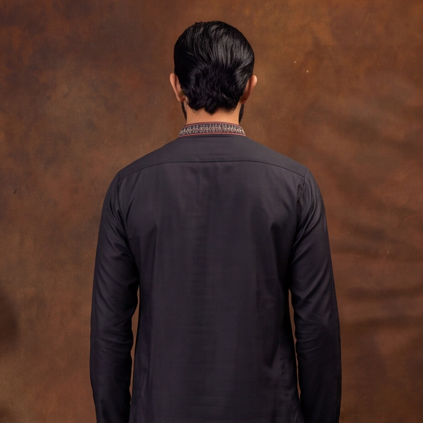 Men’s Black Embroidered Kurta Pant Set