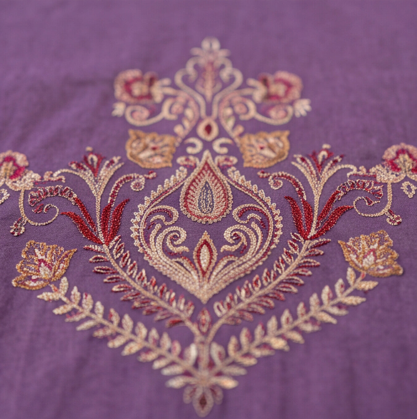 Men's Premium Embroidered Purple Kurta Set