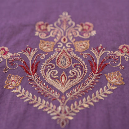 Men's Premium Embroidered Purple Kurta Set