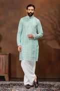 Elegant Mint Green Chikankari Style Kurta Set