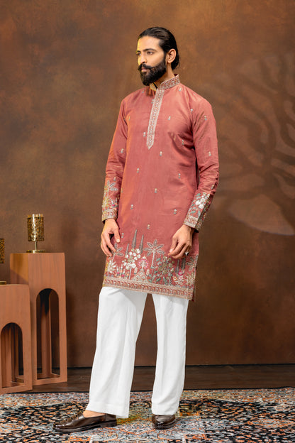 Rosewood Embroidered Men’s Kurta Set