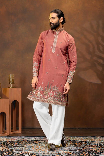 Rosewood Embroidered Men’s Kurta Set