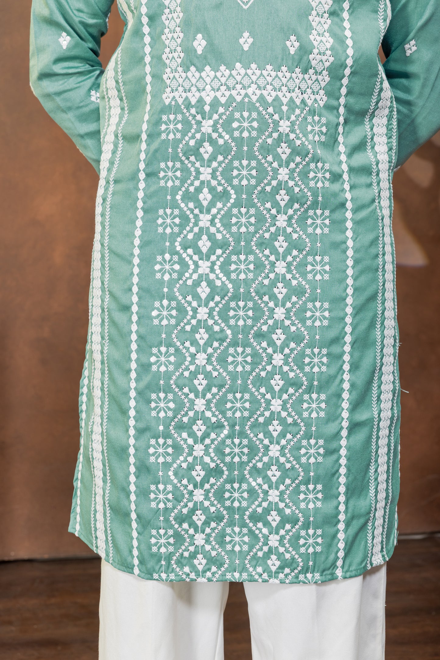 Mint Green Embroidered Men’s Kurta Set