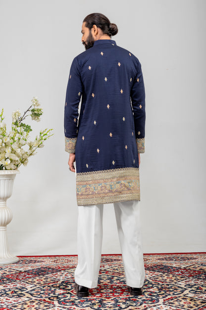 Royal Navy Embroidered Men’s Kurta Set