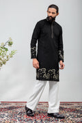 Elegant Black Embroidered Men’s Kurta