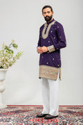 Royal Amethyst Embroidered Men’s Kurta