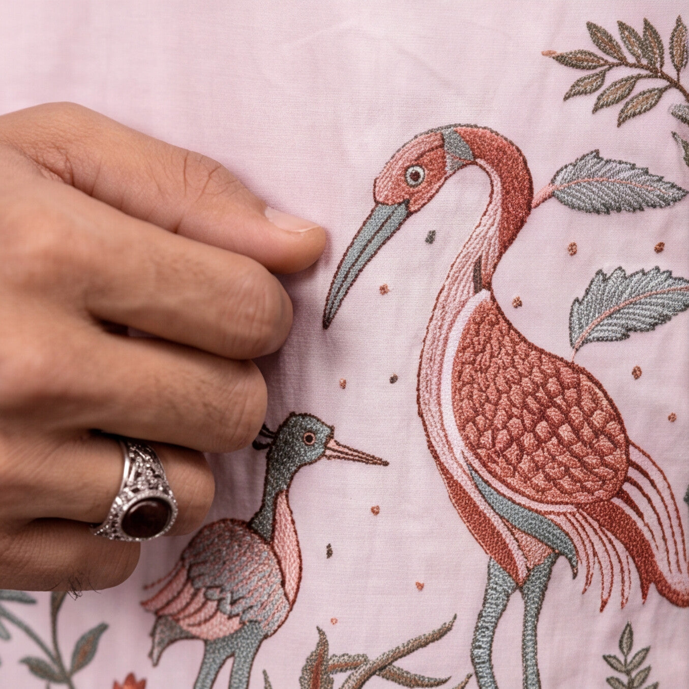 Gulnaar Blush Pink Heritage Kurta Set
