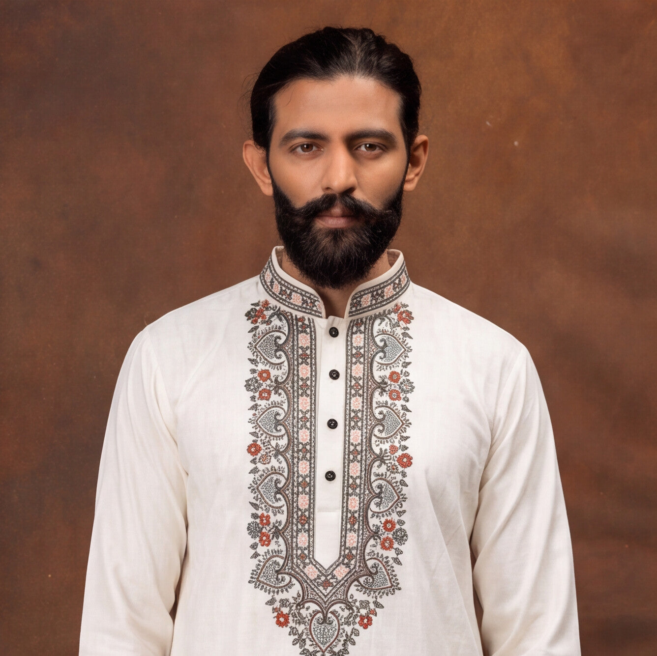 Aariz Ivory Botanical Heritage Kurta Set