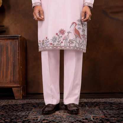 Gulnaar Blush Pink Heritage Kurta Set