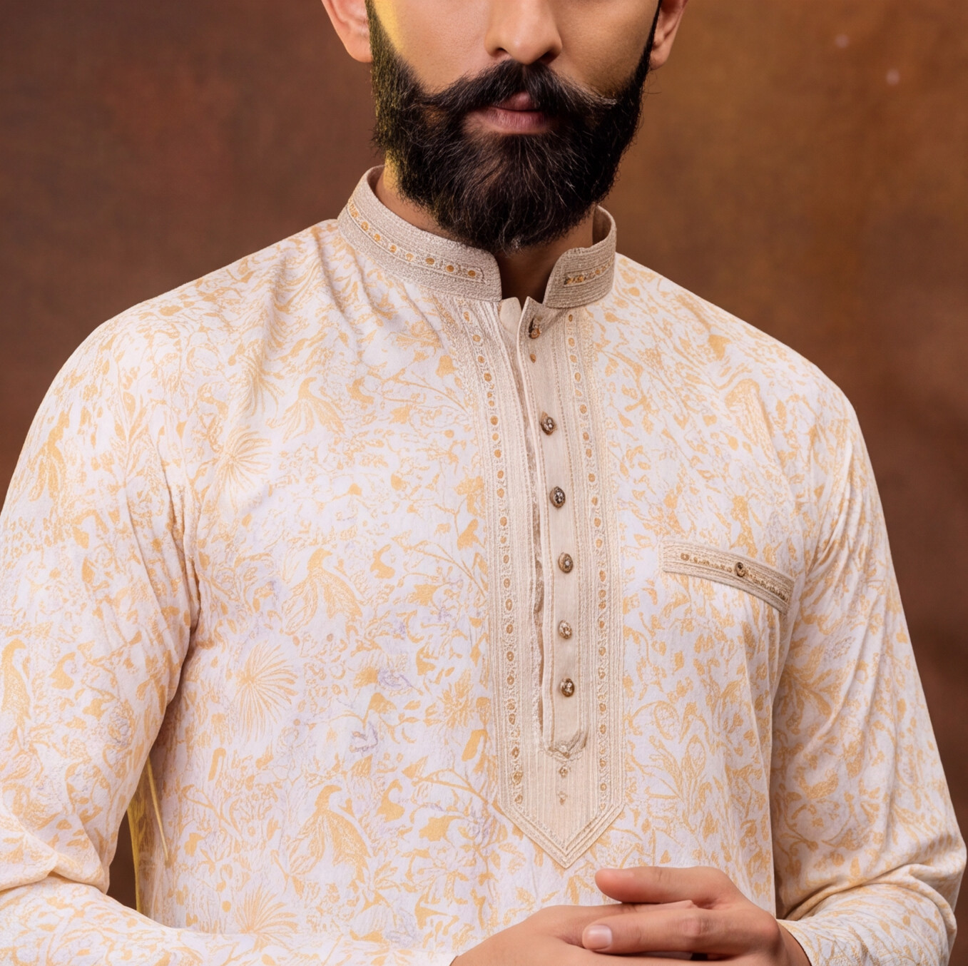 Ivory Gold Paisley Men’s Kurta Set