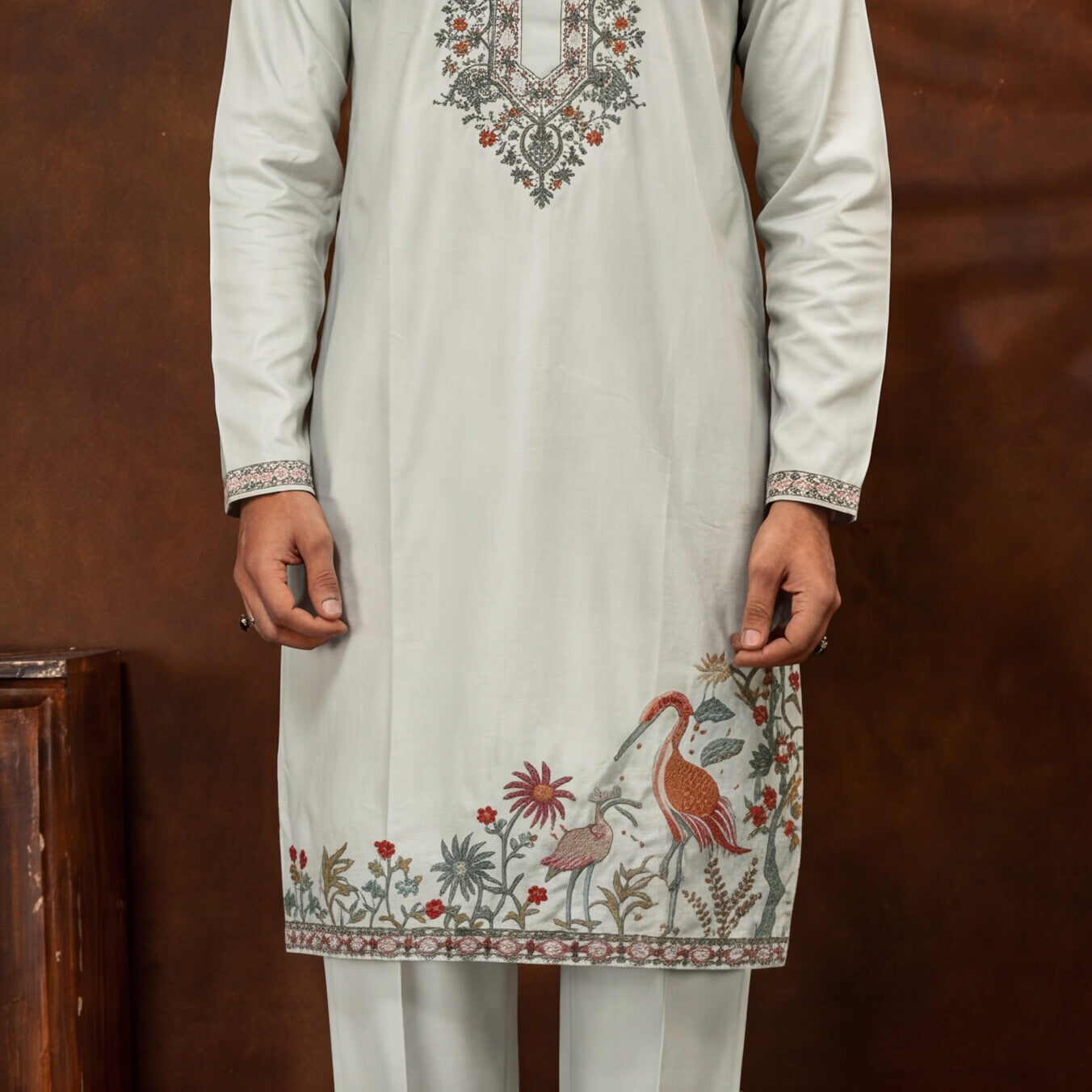 Aarav Ivory Heritage Embroidered Kurta Set