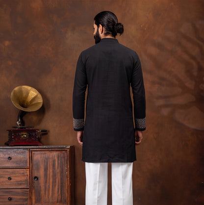 Black Imperial Embroidered Kurta Set