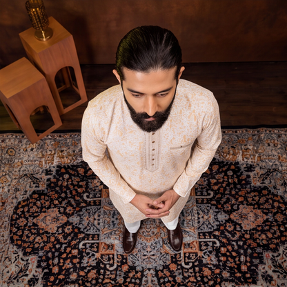 Ivory Gold Paisley Men’s Kurta Set