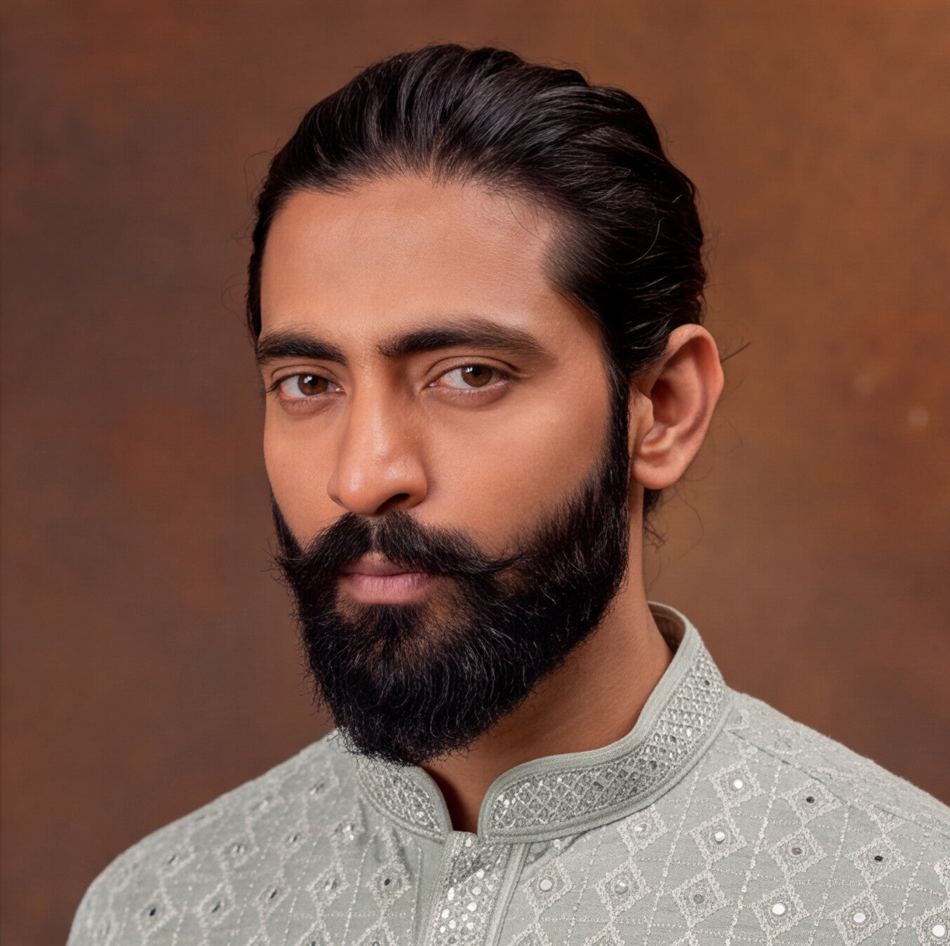 Silver Mist Textured Men’s Kurta Set