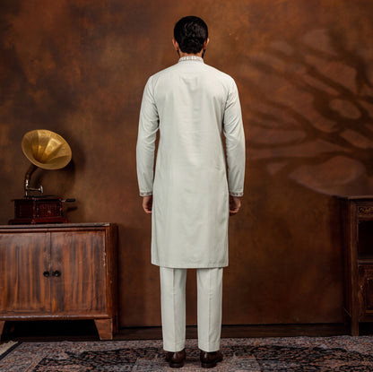 Aarav Ivory Heritage Embroidered Kurta Set