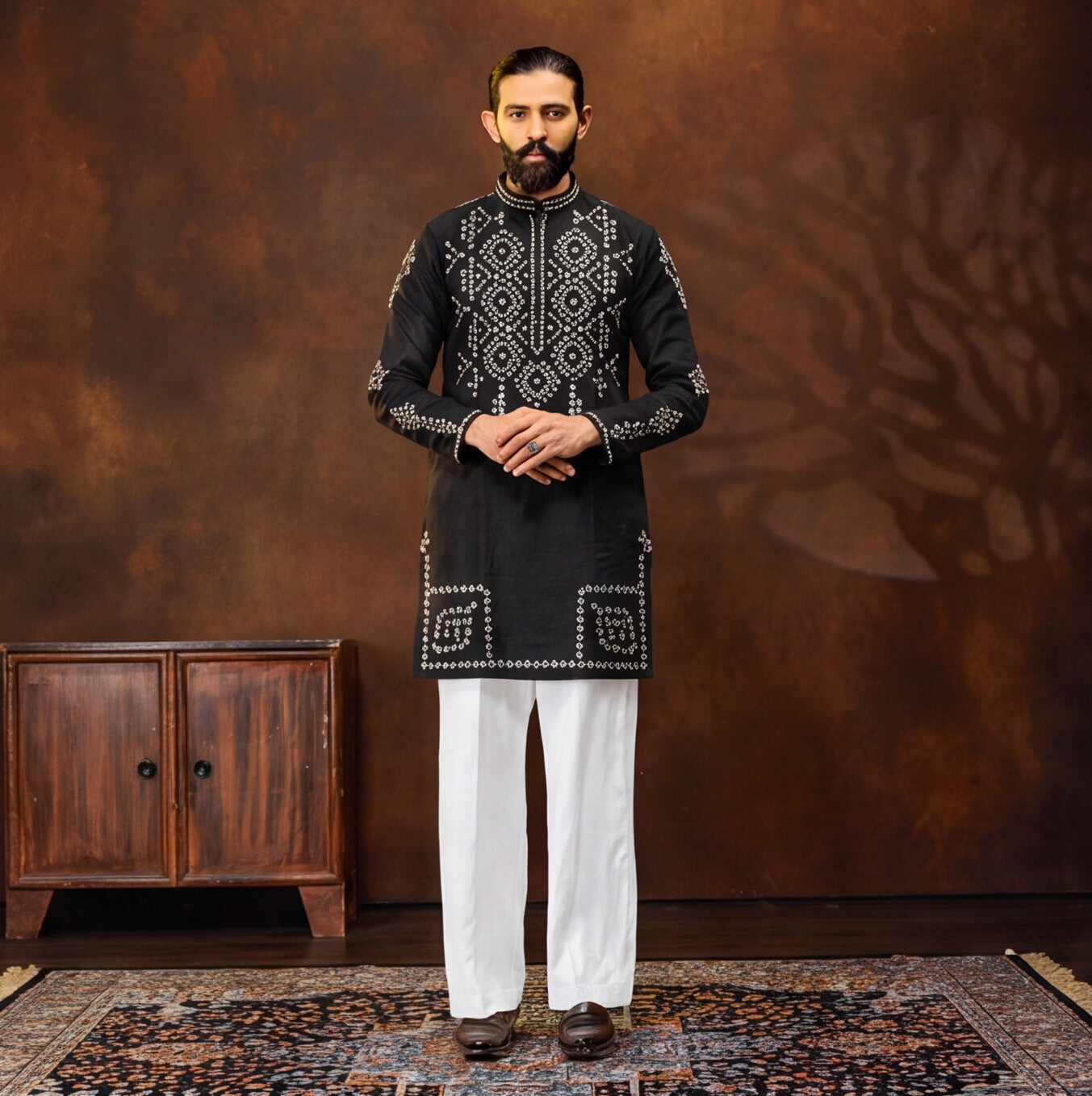 Noir Heritage Embroidered Kurta Set