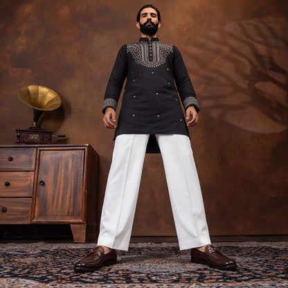 Black Imperial Embroidered Kurta Set