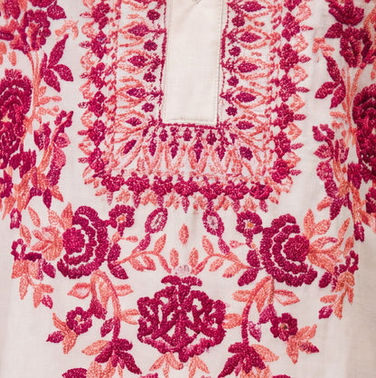 Ivory Crimson Heritage Embroidered Men’s Kurta Set