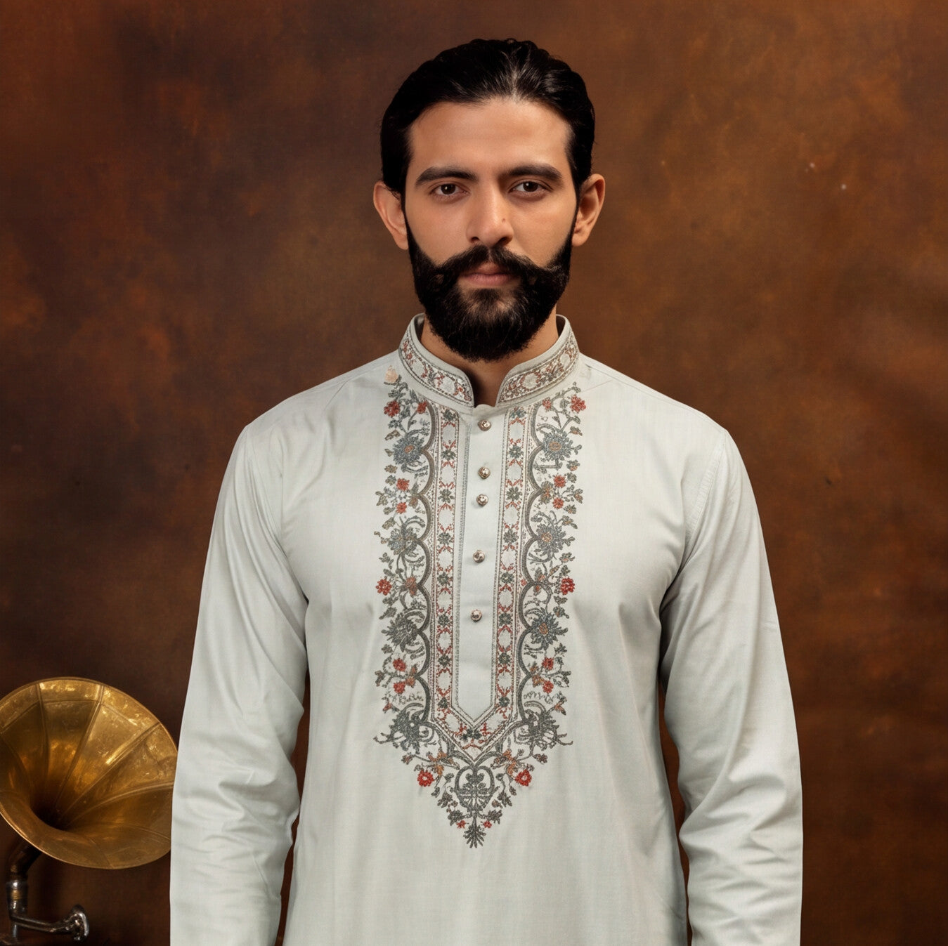 Aarav Ivory Heritage Embroidered Kurta Set