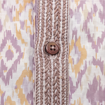 Ivory Lavender Ikat Heritage Men’s Kurta Set