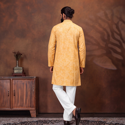 Haldi Glow Mustard Yellow Men’s Kurta Set
