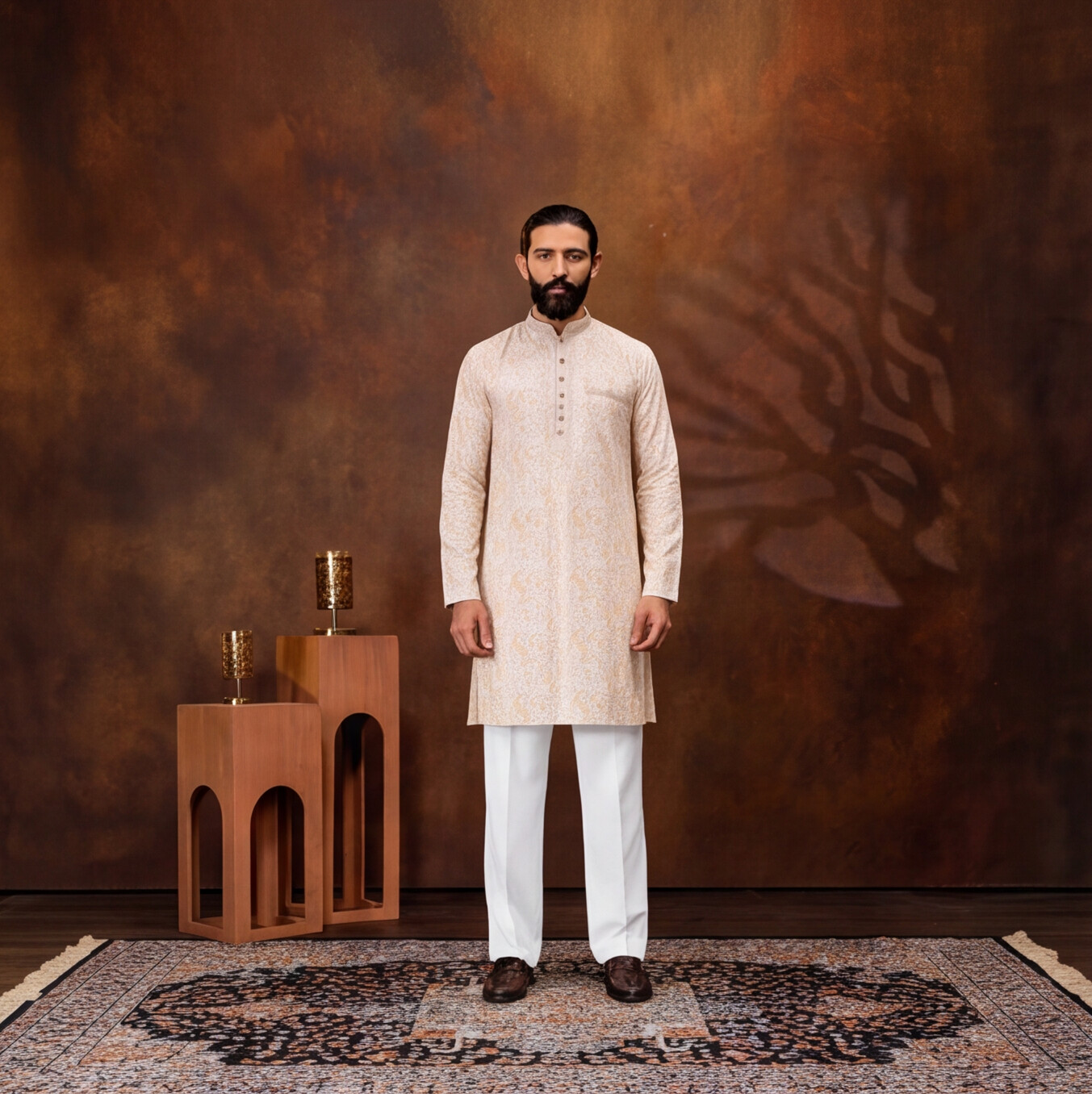 Ivory Gold Paisley Men’s Kurta Set