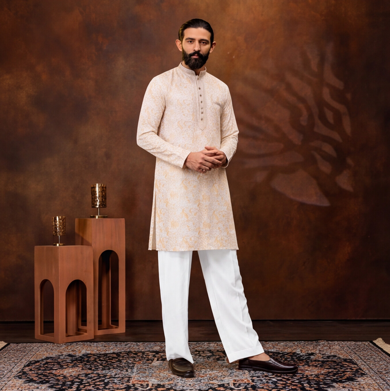 Ivory Gold Paisley Men’s Kurta Set