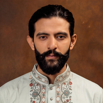 Aarav Ivory Heritage Embroidered Kurta Set