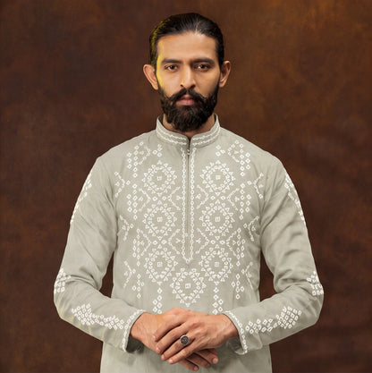 Sage Mist Embroidered Kurta Set