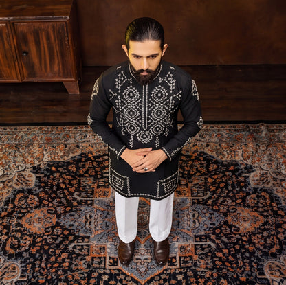 Noir Heritage Embroidered Kurta Set