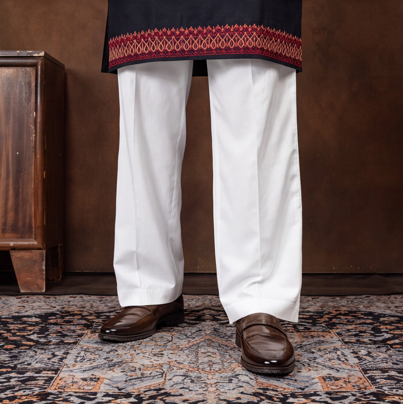 Noir Crimson Royal Embroidered Men’s Kurta Set