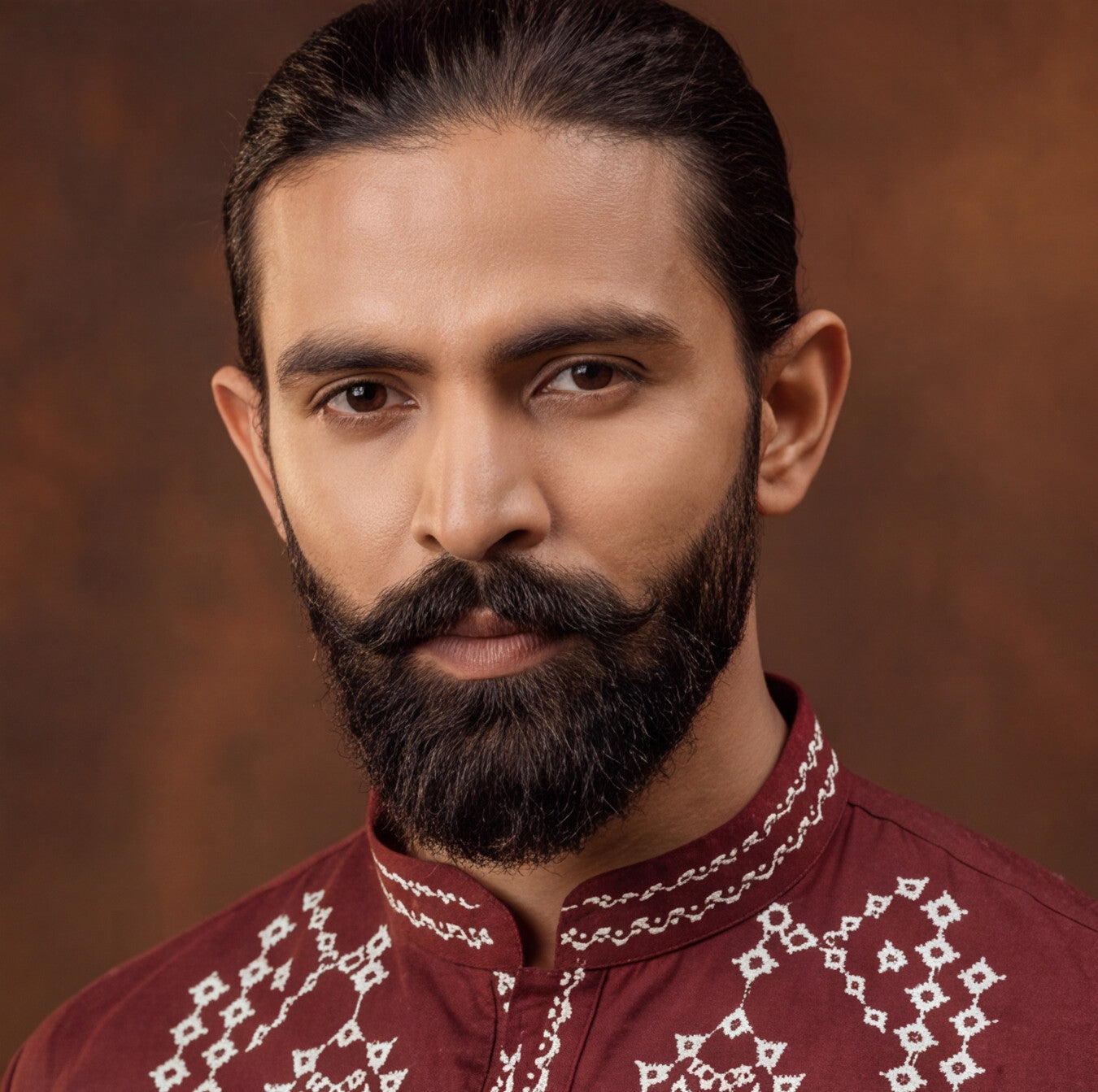 Maroon Heritage Embroidered Kurta Set