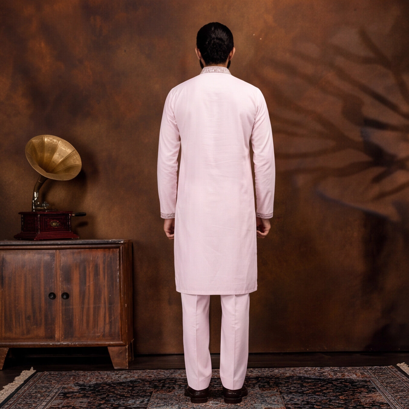 Gulnaar Blush Pink Heritage Kurta Set